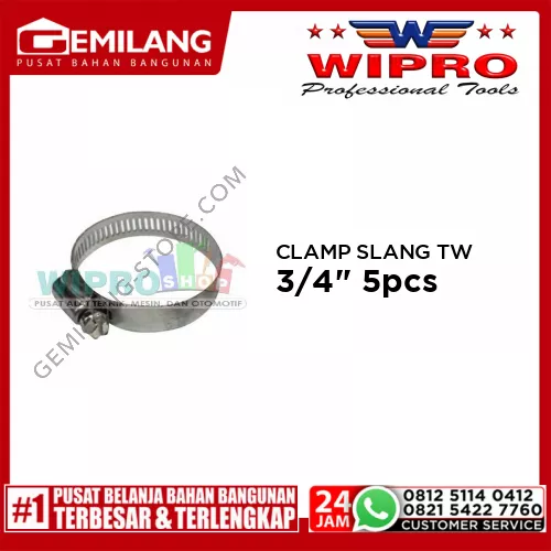 WIPRO CLAMP SLANG TW 3/4inch 5pc