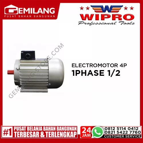 WIPRO ELECTROMOTOR 1 PHASE 1/2HP 4P (FOAM)