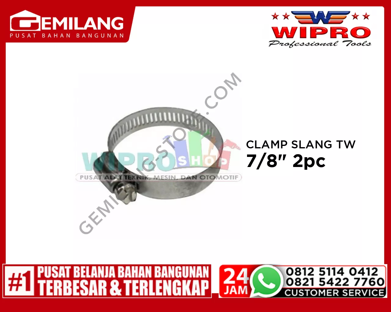 WIPRO CLAMP SLANG TW 7/8inch 2pc