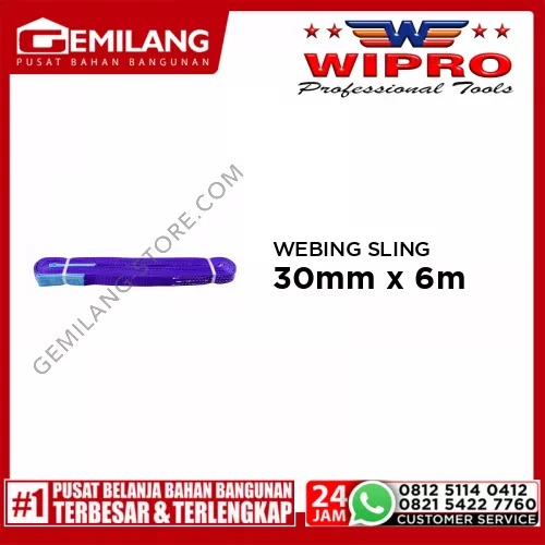 WIPRO WEBING SLING WLL1T6 (UNGU) 30mm x 6m