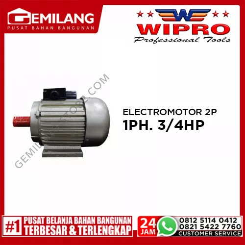 WIPRO ELECTROMOTOR 1 PHASE 3/4HP 4P (FOAM)