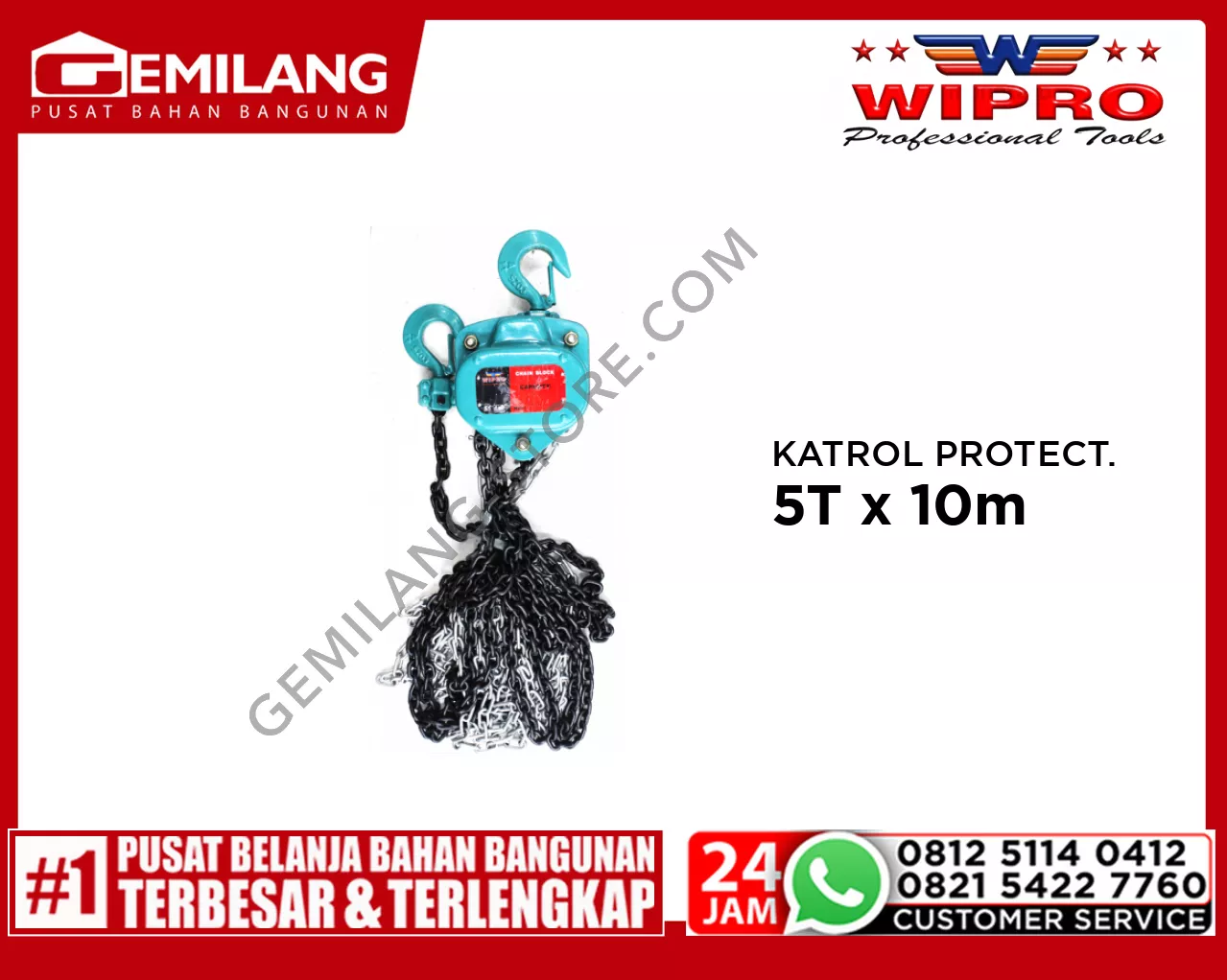 WIPRO KATROL W/OVERLOAD PROTECTION 5T x 10m