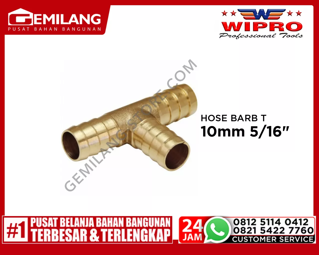 WIPRO HOSE BARB T-TYPE WN5141 10mm 5/16inch
