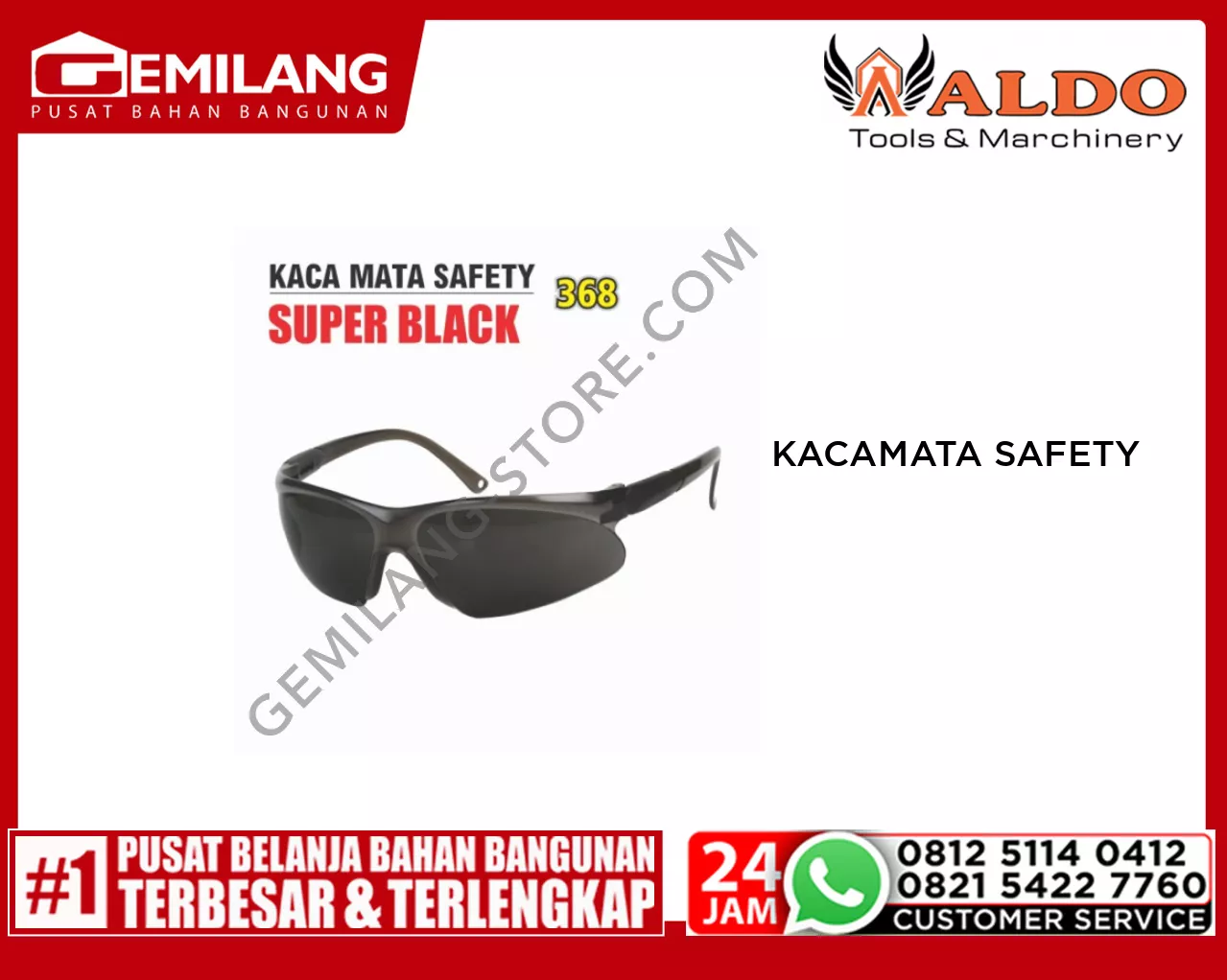 ALDO KACAMATA SAFETY SUPER BLACK 368