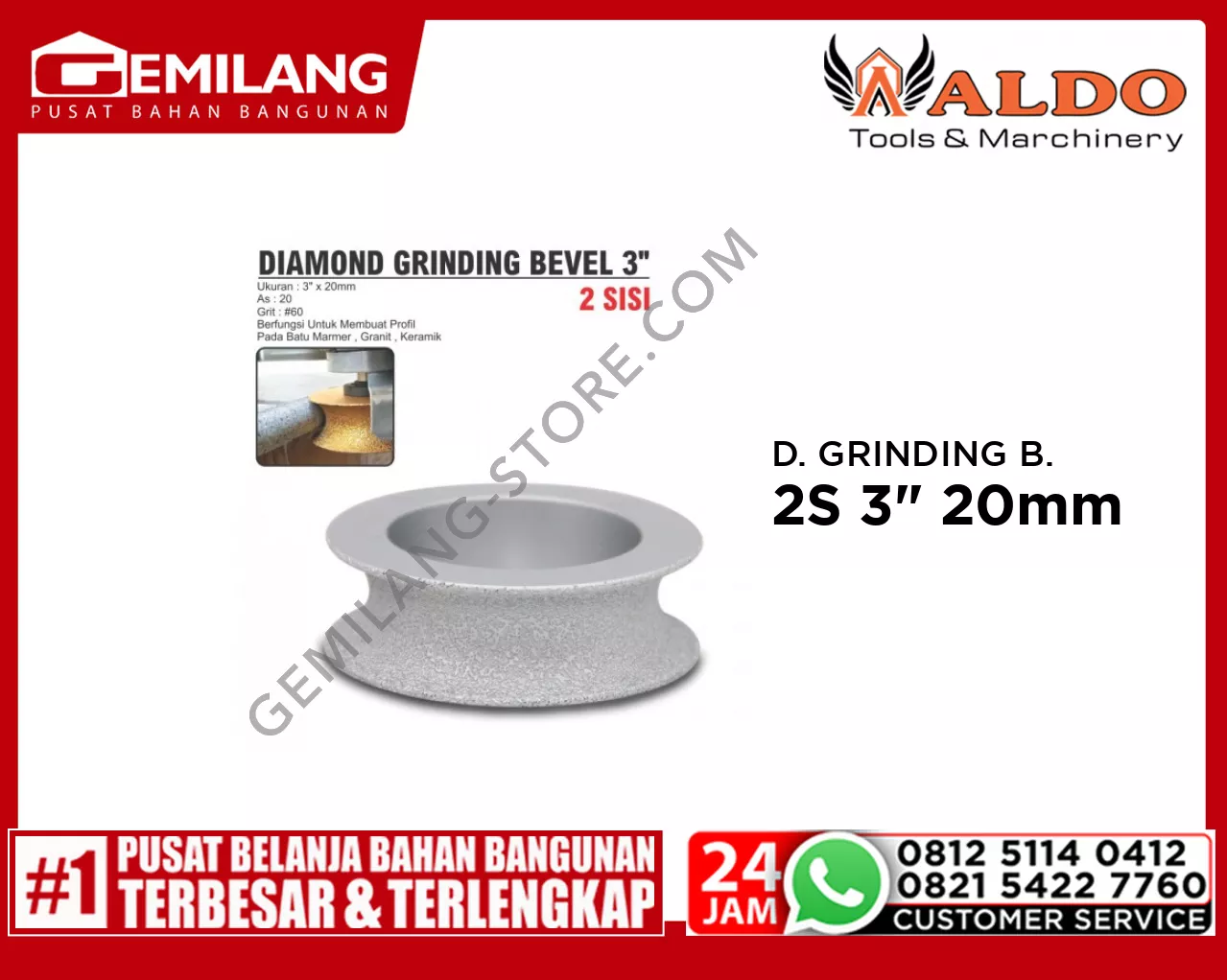 ALDO DIAMOND GRINDING BEVEL 2 SISI 3220 3inch 20mm