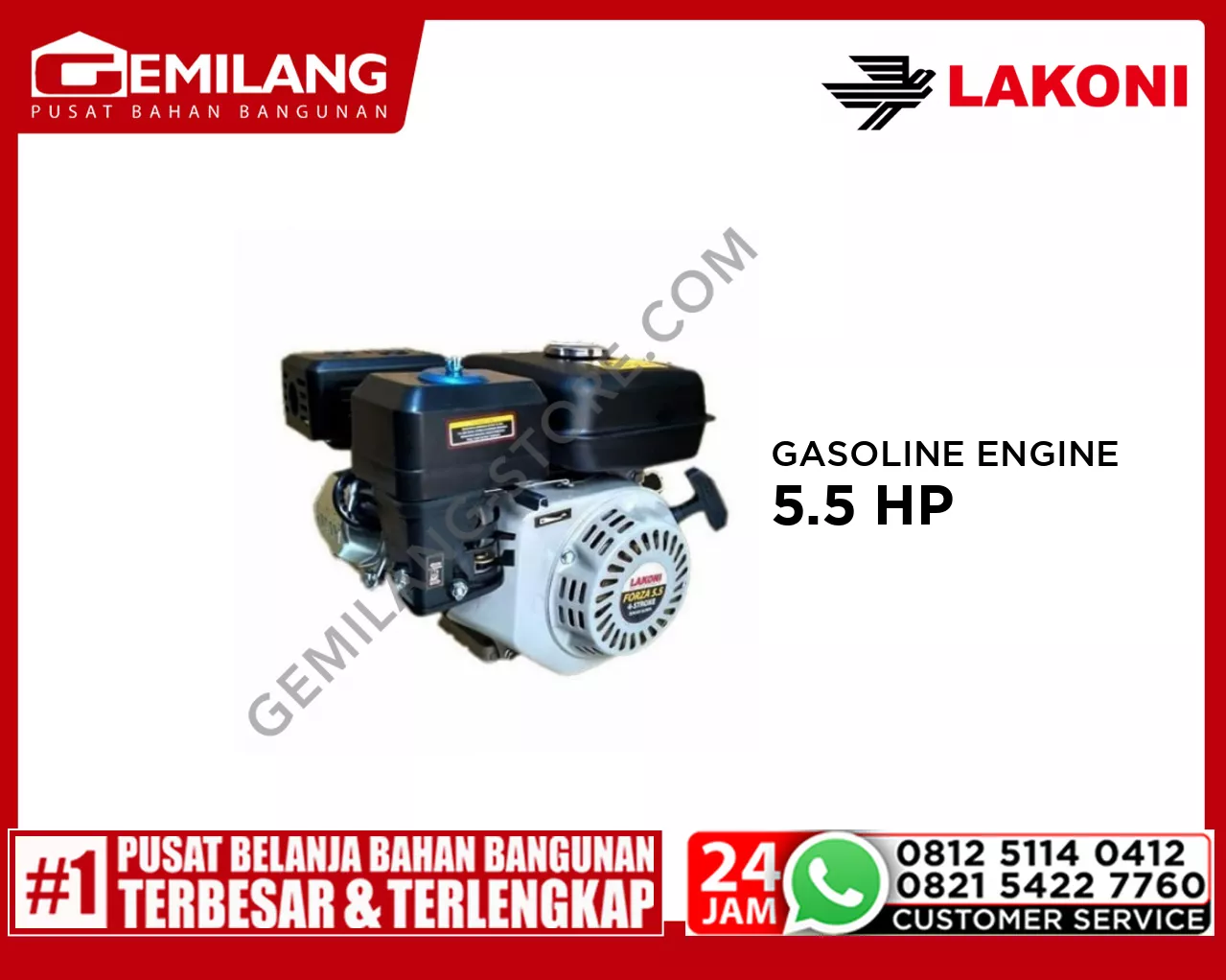 LAKONI GASOLINE ENGINE 4-STROKE 5.5HP