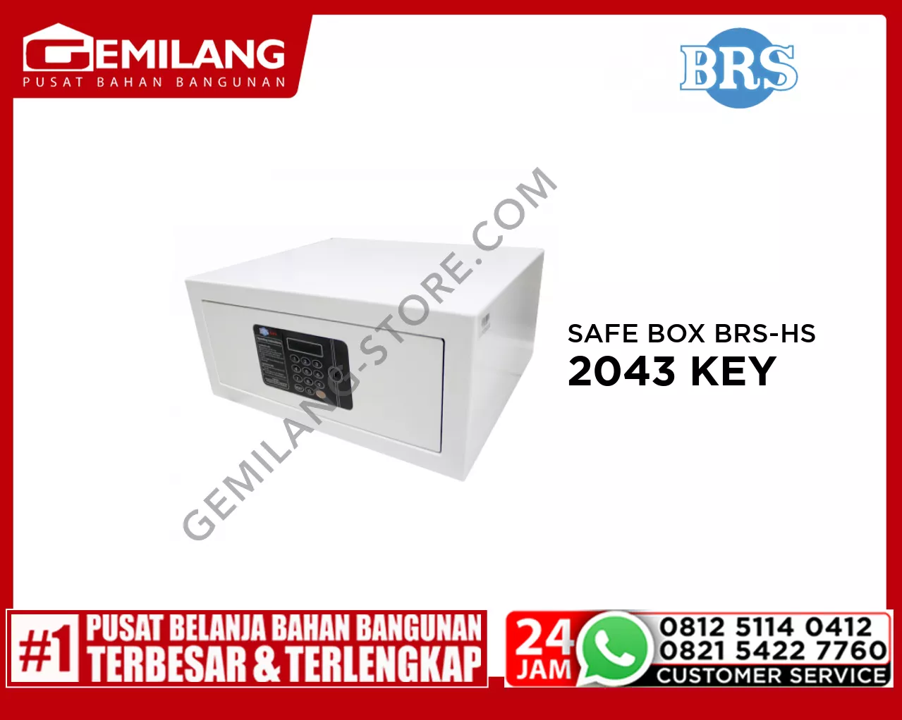 SAFE BOX BRS-HS 2043 KEY SEPARATE 195mmx430mmx370mm WHITE