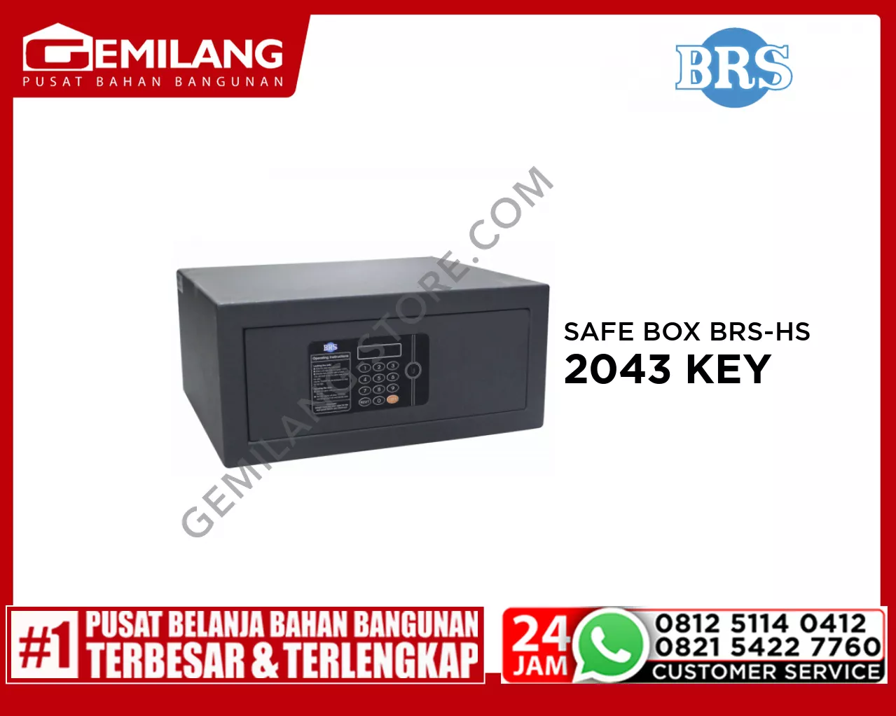 SAFE BOX BRS-HS 2043 KEY SEPARATE 195mmx430mmx370mm BEIGE