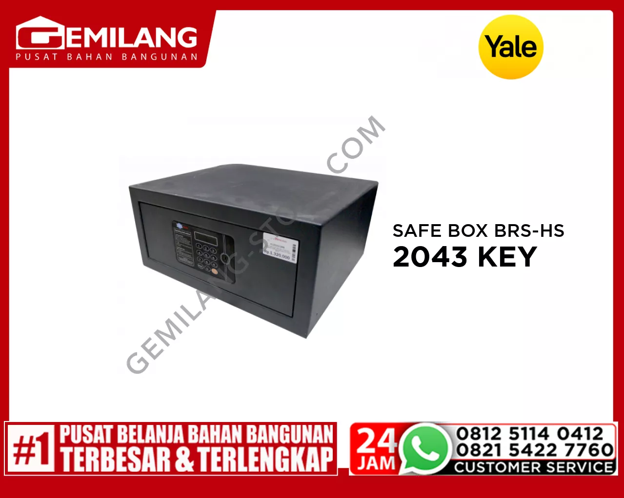 SAFE BOX BRS-HS 2043 KEY SEPARATE 195mmx430mmx370mm GREY