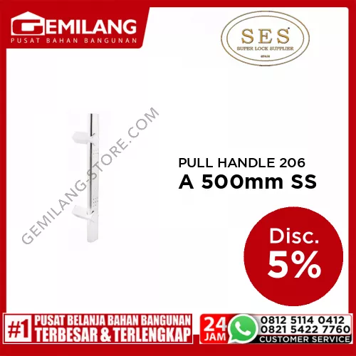 SES PULL HANDLE 206A 500mm SS
