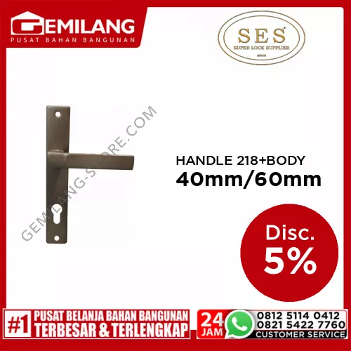 SES HANDLE 218 BROWN + BODY ECO 2030-40mm SS CYLINDER 60mm DK SS