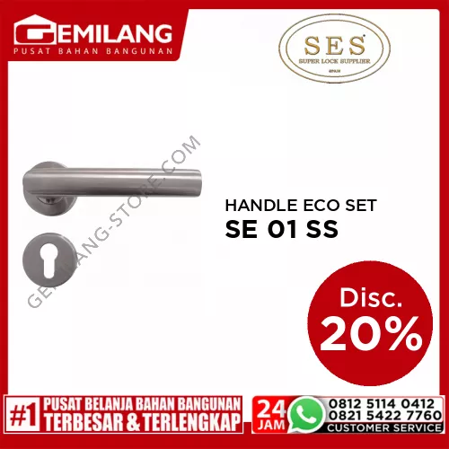 SES HANDLE ECO SE 01 SS + BODY ECO 2030-40mm SS CYLINDER ECO 60mm DK SS