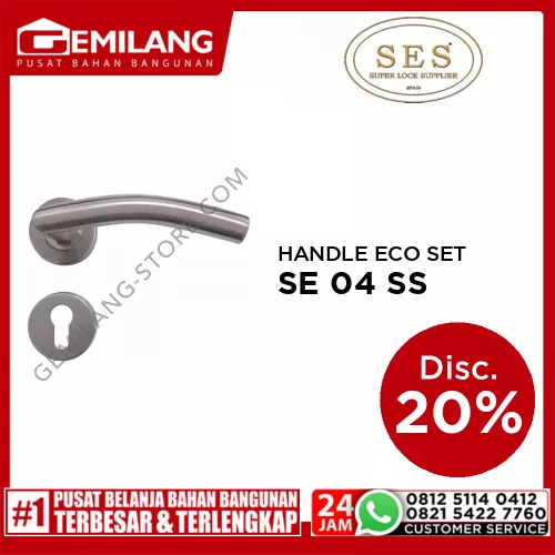 SES HANDLE ECO SE 04 SS + BODY ECO 2030-40mm SS CYLINDER ECO 60mm DK SS