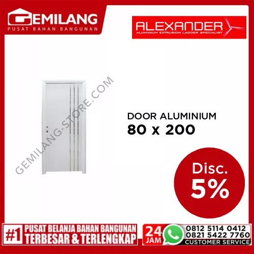 ALEXANDER DOOR ALUMINIUM SS-WH KN 80 x 200