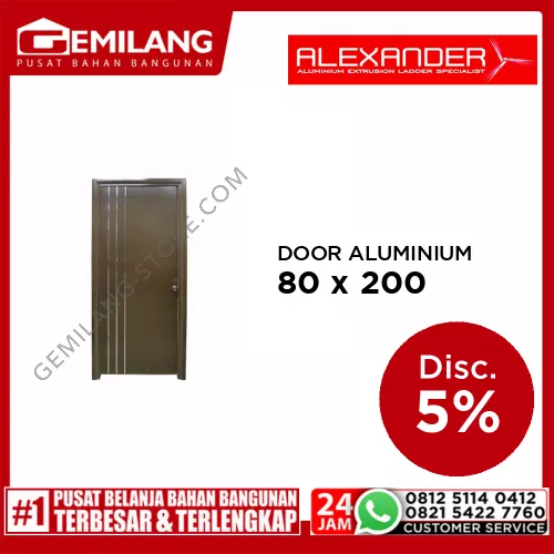 ALEXANDER DOOR ALUMINIUM SS-BR KR 80 x 200
