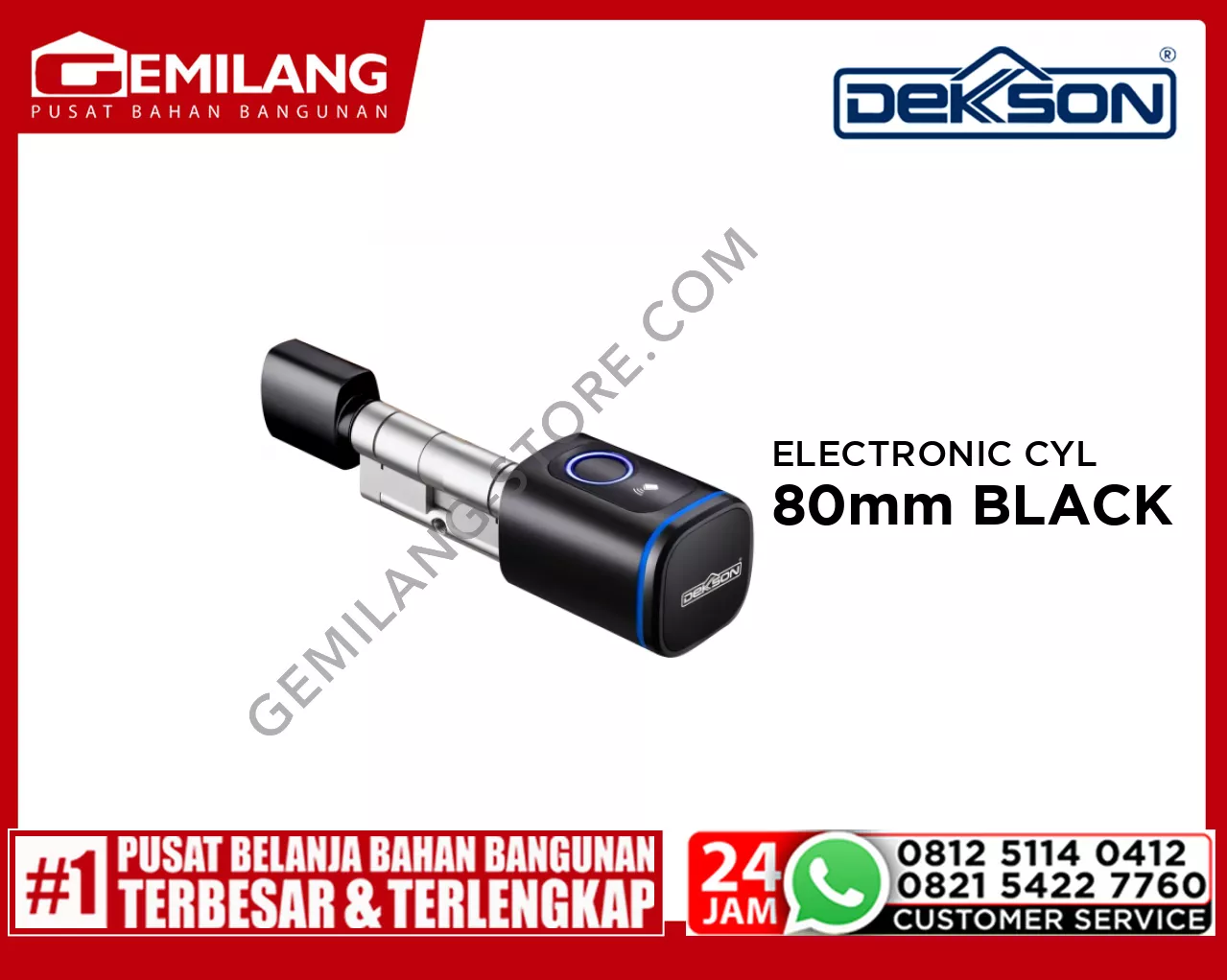DEKKSON ELECTRONIC CYLINDER EC D01 80mm BLACK