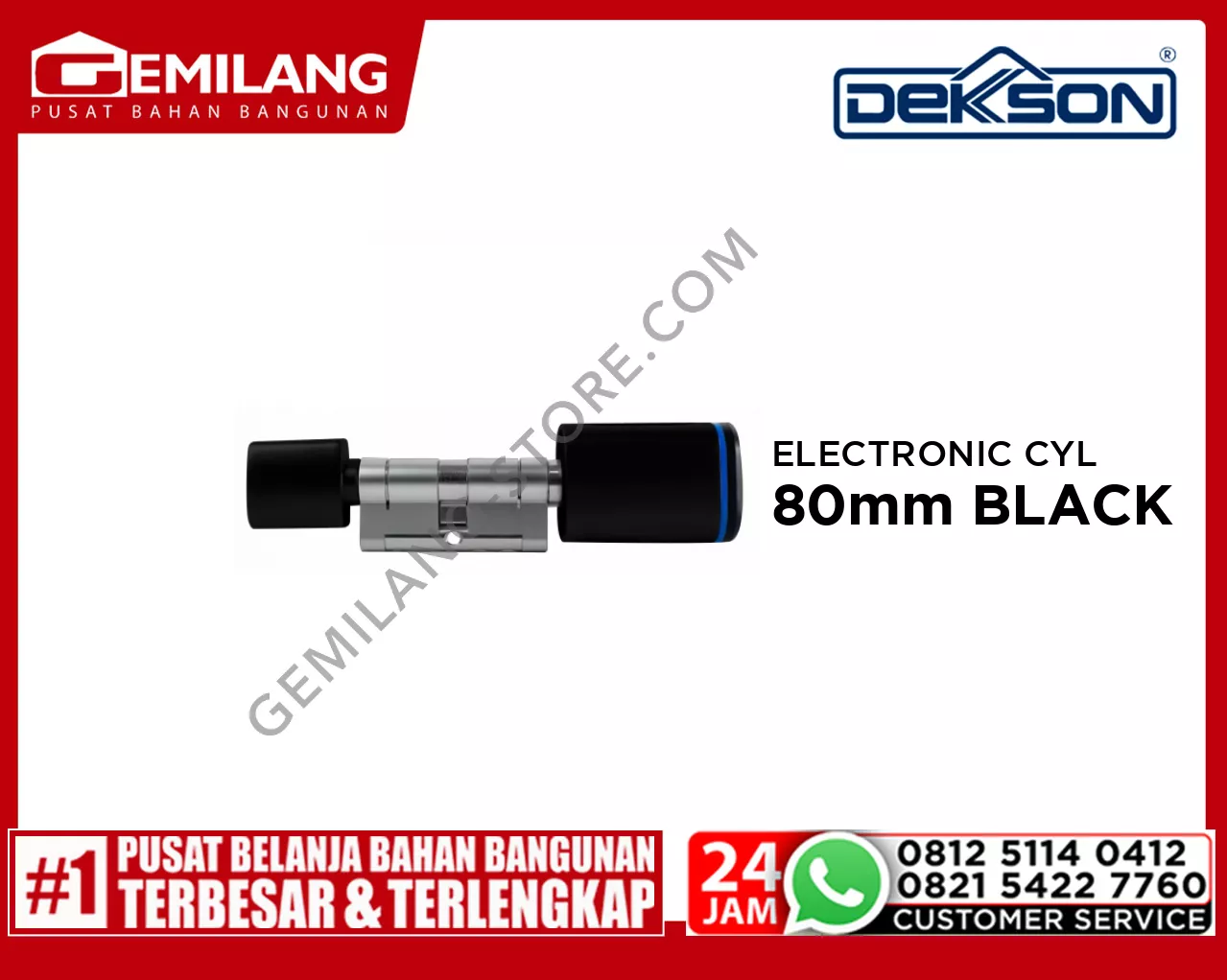 DEKKSON ELECTRONIC CYLINDER EC D01 80mm BLACK