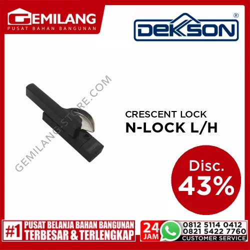 DEKKSON CRESCENT LOCK CL 393 N-LOCK L/H BK