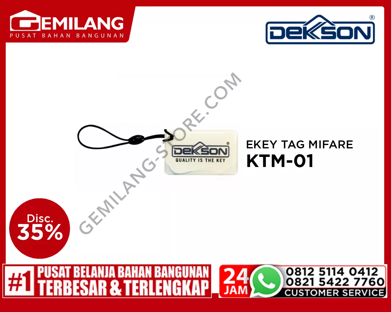 DEKKSON ELECTRONIC KEY TAG (CARD) MIFARE KTM-01