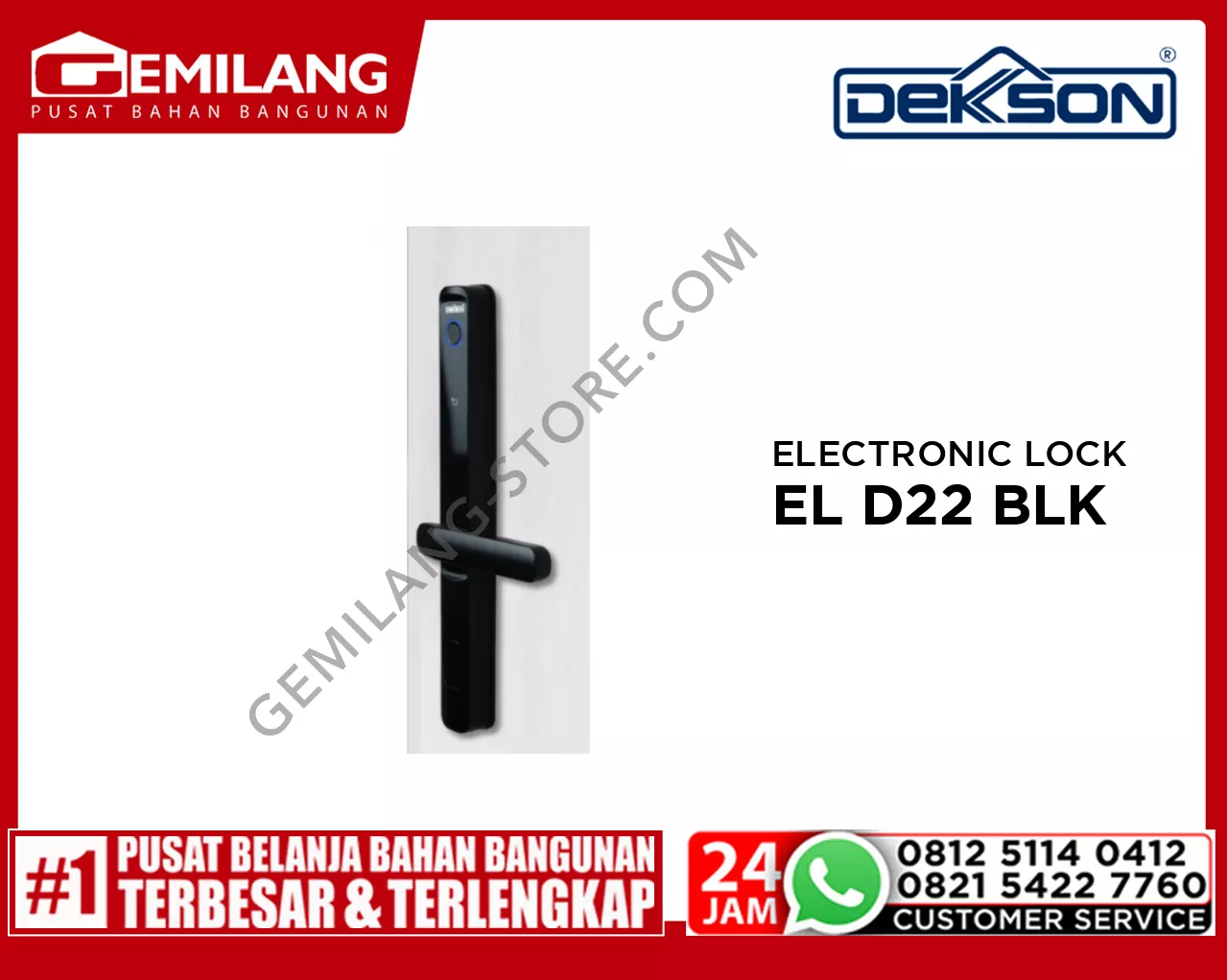 DEKKSON ELECTRONIC LOCK EL D22 BLACK