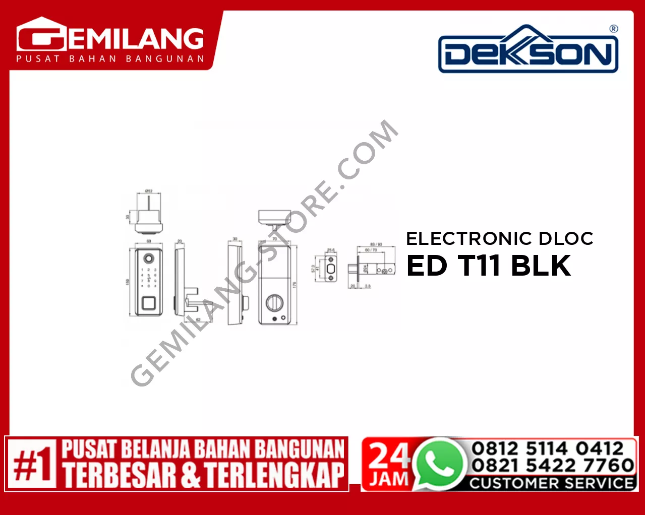 DEKKSON ELECTRONIC DEADLOCK ED T11 BLACK