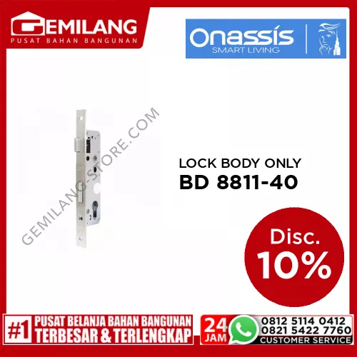 ONASSIS LOCK BODY ONLY - BD/ONS 8811-40 SS-LW