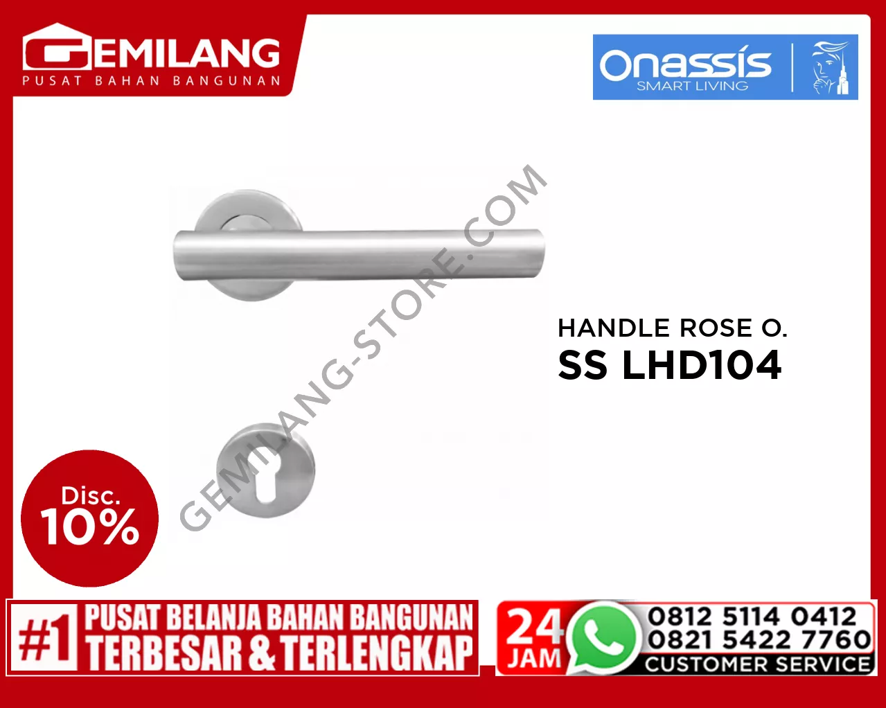 ONASSIS HANDLE ROSE ONLY STAINLESS LHD/ONS 104