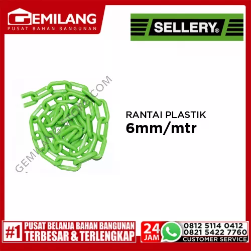 SELLERY RANTAI PLASTIK GREEN 6mm/mtr @50mtr