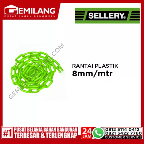 SELLERY RANTAI PLASTIK GREEN 8mm/mtr @30mtr