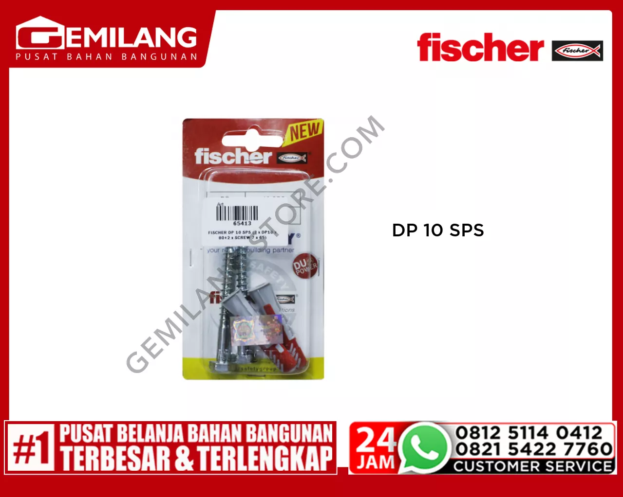 FISCHER DP 10 SPS (2 x DP10 x 80+2 x SCREW 7 x 65)