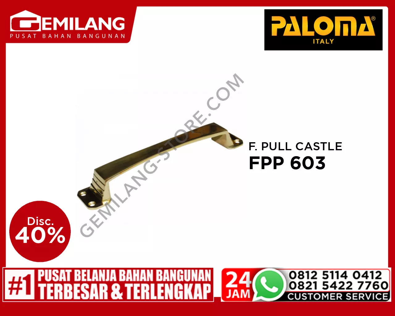 PALOMA FURNITURE PULL CASTLE 195mm  FPP 604