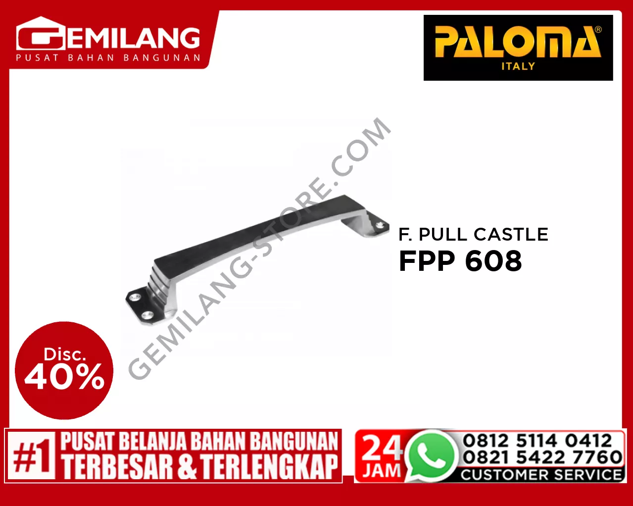 PALOMA FURNITURE PULL CASTLE 195mm  FPP 608