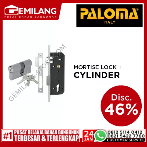 PALOMA MORTISE LOCK SET STANDARD SWING 40mm + CYLINDER MSP 092