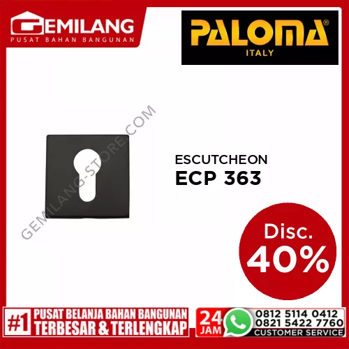 PALOMA ESCUTCHEON DELUXE 007 (SQUARE) MATTE BLACK ECP 363