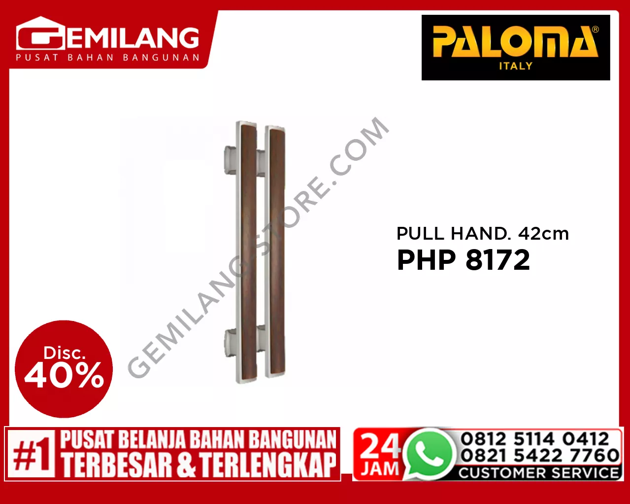 PALOMA PULL HANDLE CARPI 420mm BSN+WBR PHP 8172