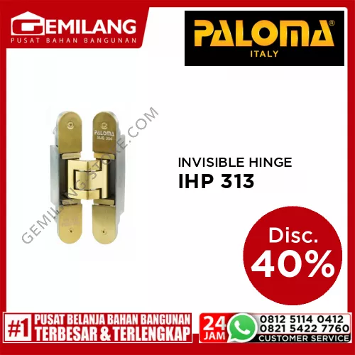 PALOMA INVISIBLE HINGE P100 - PVD SATIN GOLD IHP 313