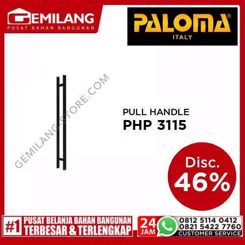 PALOMA PULL HANDLE TOSCA 900mm MATTE BLACK PHP 3115