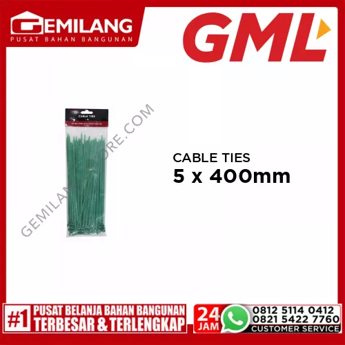GML CABLE TIES 5 x 400mm HIJAU GEMCT012A