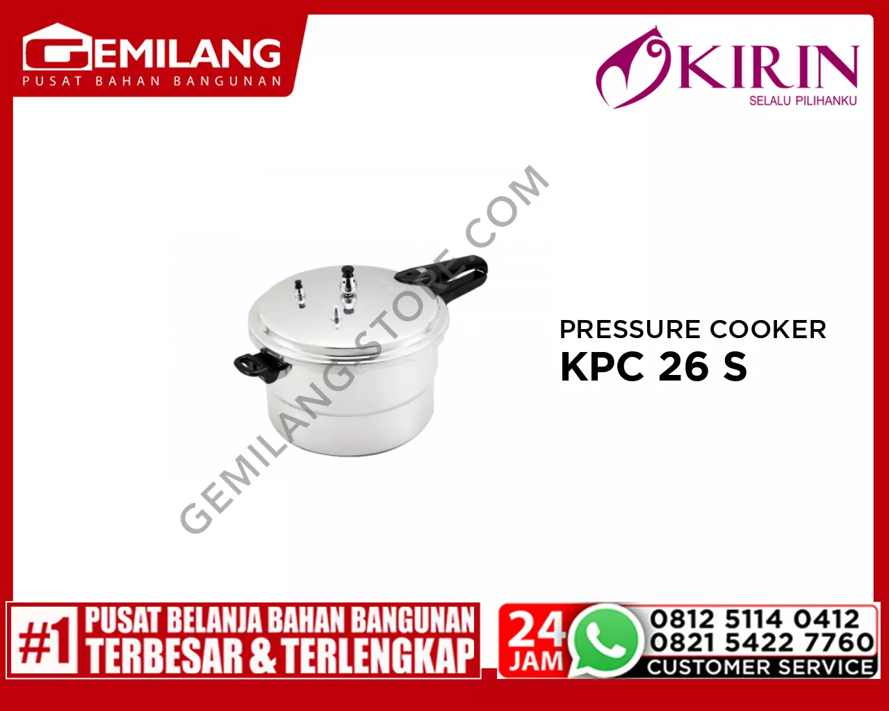 KIRIN PRESSURE COOKER KPC 26 S