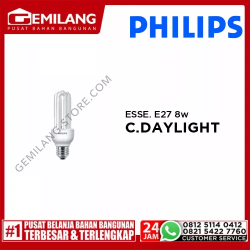 PHILIPS ESSENTIAL E27 COOL DAYLIGHT 8w