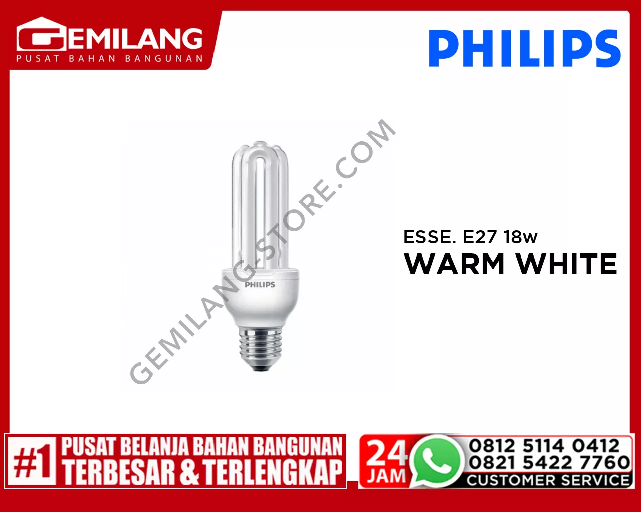 PHILIPS ESSENTIAL E27 WARM WHITE 18w