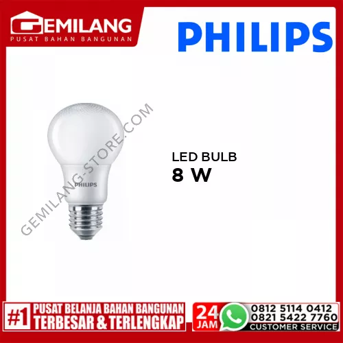 PHILIPS LED BULB 6500K E27 8w