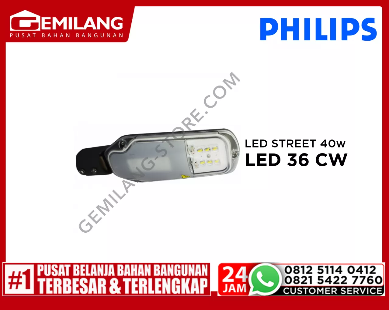 PHILIPS LED STREET LIGHT BRP052 LED 36 CW 40w SLA FG S1 PSU