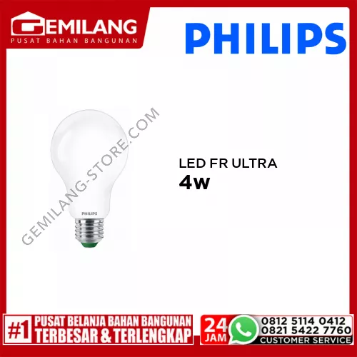 PHILIPS LED FR ULTRA EFFICIENT A60 E27 6500K 4w