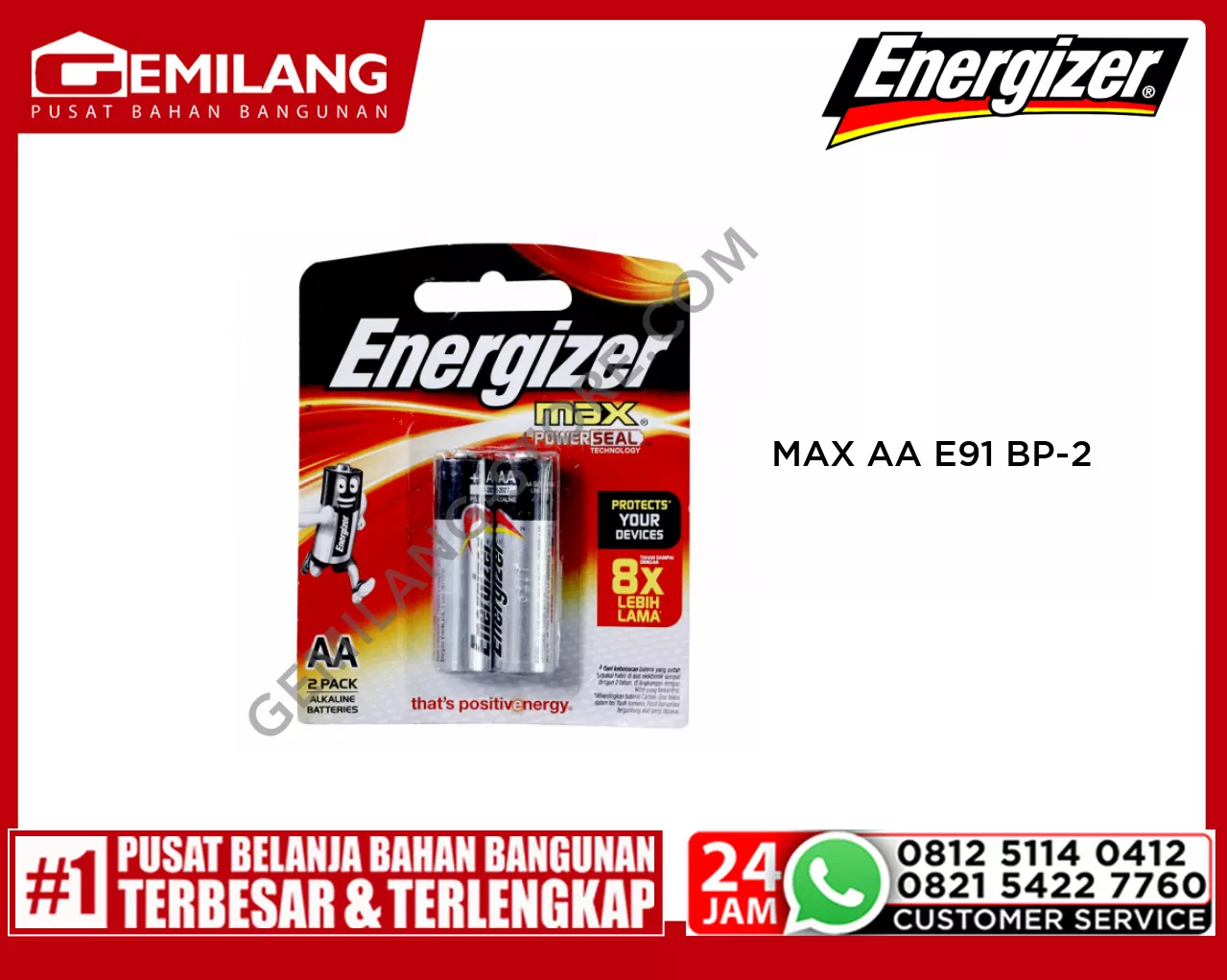 ENERGIZER MAX AA (E91 BP-2)