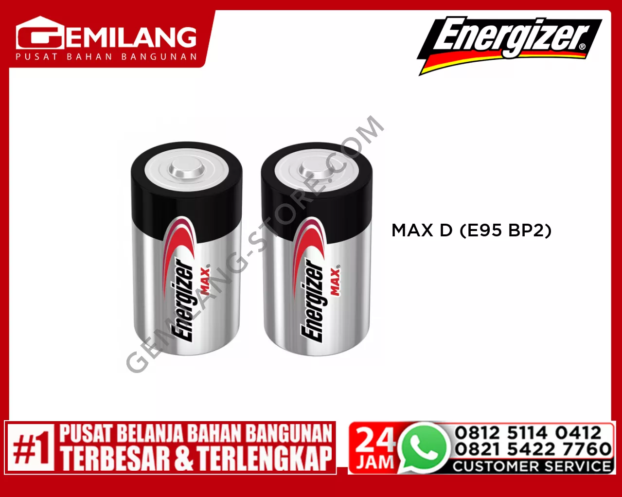 ENERGIZER MAX D (E95 BP-2)