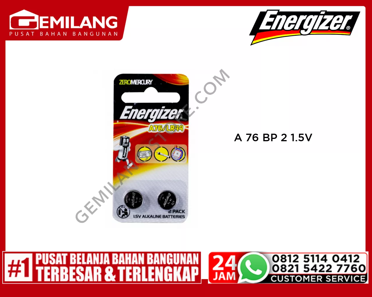 ENERGIZER A 76 BP 2 1.5V