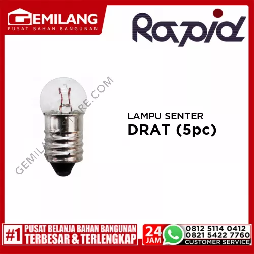 LAMPU SENTER DRAT RAPID 7.2V/10A (5pc)