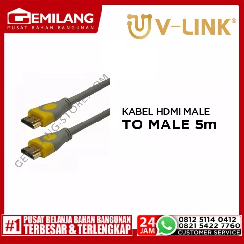 V-LINK KABEL HDMI MALE TO MALE GREY 5m