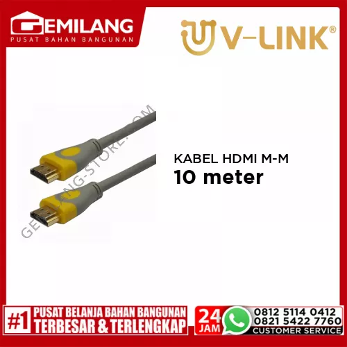 V-LINK KABEL HDMI MALE TO MALE GREY 10m